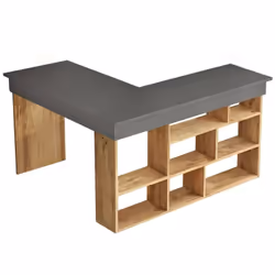 BUREAU - Pupitre polyvalent, Table de bureau pour PC, Plan de travail, 129x120h72 cm, Chêne et Noir. STRUCTURE ET UTILISATION ...