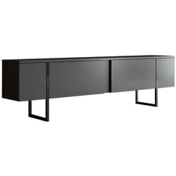 Meuble tv Centaurus, Buffet de salon, Armoire basse pour tv, Base murale de rangement, 180x30h50 cm, Anthracite et Noir, avec emballage renforcé