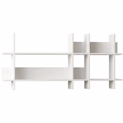 ÉTAGÈRE MURALE - Étagère, Tablette murale, Rayonnage polyvalent, 150x22h70 cm, Blanc. STRUCTURE ET UTILISATION - Étagère mura ...