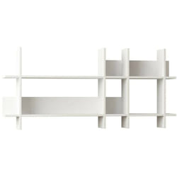 Tagère murale Galandra, Étagère, Tablette murale, Rayonnage polyvalent, 150x22h70 cm, Blanc, avec emballage renforcé - Dmora
