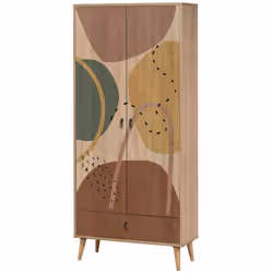 GARDE-ROBE 2 PORTES - Meubles de chambre, Penderie de plain-pied, Placard à vêtements, 80x45h190 cm, Multicolore. STRUCTURE E ...