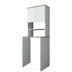 Dmora - Armoire polyvalente à 2 portes Bellona, Meubles multifonctionnels, Casier à chaussures, Support à chaussures pour armoire, 65x60h184 cm,