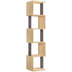 BIBLIOTHÈQUE - Etagère de bureau, Porte-livre mobile, Librairie, 35x30h161 cm, Chêne et Anthracite. STRUCTURE ET UTILISATION  ...