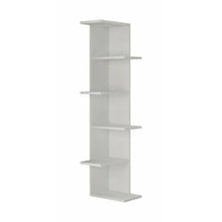 Bibliothèque Dlunett, Etagère de bureau, Porte-livre mobile, Librairie, 37x24h141 cm, Blanc - Dmora