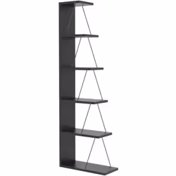 BIBLIOTHÈQUE - Etagère de bureau, Porte-livre mobile, Librairie, 50x22h150 cm, Anthracite et Noir. STRUCTURE ET UTILISATION - ...