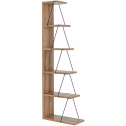 BIBLIOTHÈQUE - Etagère de bureau, Porte-livre mobile, Librairie, 50x22h150 cm, Chêne et Noir. STRUCTURE ET UTILISATION - Supp ...