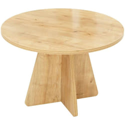 Table basse Dkluiver, Table basse, Porte-revues pour canapé, Etagère de salon, 60x60h40 cm, Chêne - Dmora