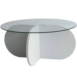 Table basse Doliveir, Table basse, Porte-revues pour canapé, Etagère de salon, 75x75h35 cm, Blanc - Dmora