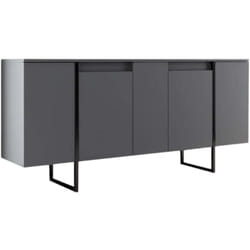 Buffet Dgarzitt, Buffet du salon, Commode de salon, Garde-manger de cuisine, 160x35h80 cm, Anthracite et Noir - Dmora