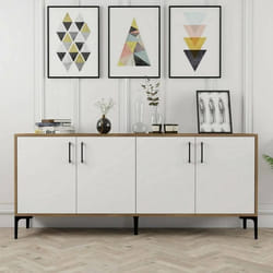 Buffet Agape 180 x 35 x h78 cm noyer blanc