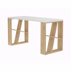 BUREAU - Pupitre polyvalent, Table de bureau pour PC, Plan de travail, 140x60h75 cm, Blanc et chêne. STRUCTURE ET UTILISATION ...