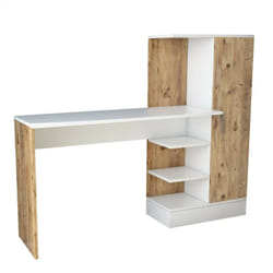 Dmora - Bureau Dfasolat, Pupitre polyvalent, Table de bureau pour pc, Plan de travail, 152x40h120 cm, Chêne et Blanc