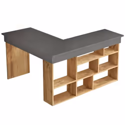 BUREAU - Pupitre polyvalent, Table de bureau pour PC, Plan de travail, 129x120h72 cm, Chêne et Noir. STRUCTURE ET UTILISATION ...