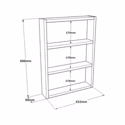 Étagère Krosa 432 x 9 x h60 cm blanche Panneau effet bois