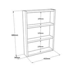 Étagère Krosa 432 x 9 x h60 cm blanche Panneau effet bois