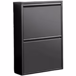 MEUBLE À CHAUSSURES - Meuble à chaussures en métal, Armoire d'entrée polyvalente, Rangement pour chaussures, 50x15h71 cm, Noi ...