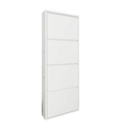 Dmora - Meuble à chaussures Gonzalo, Meuble à chaussures, Armoire d'entrée polyvalente, Rangement pour chaussures, 50x15h138 cm, Blanc, avec