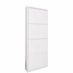 MEUBLE À CHAUSSURES - Meuble à chaussures en métal, Armoire d'entrée polyvalente, Rangement pour chaussures, 50x15h138 cm, Bl ...