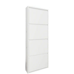 Dmora - Meuble à chaussures Danastasi, Meuble à chaussures, Armoire d'entrée polyvalente, Rangement pour chaussures, 50x15h138 cm, Blanc