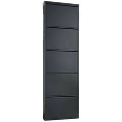Dmora - Meuble à chaussures Dandracchi, Meuble à chaussures, Armoire d'entrée polyvalente, Rangement pour chaussures, 50x15h172 cm, Noir