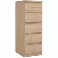 COMMODE - Commode polyvalente, Commode de chambre, Meuble avec tiroirs, 50x40 h111 cm, Chêne clair. STRUCTURE ET UTILISATION  ...