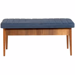 BANC - Banc polyvalent, Sièges pour les invités, Coffre multifonctionnel, 110x40 h48 cm, Noyer et bleu. STRUCTURE ET UTILISAT ...