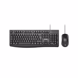 Vultech KM-821, Taille réelle (100 %), USB, Clavier à membrane, QZERTY, Noir, Souris incluse