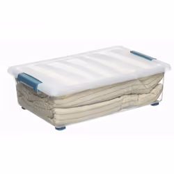 Katla Box 28l Transparent Avec Roues Et Poignées Ergonomiques 59x39x18,5cm