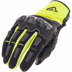 Acerbis Carbon G 3.0 Gants de moto, noir-jaune, taille S pour Hommes