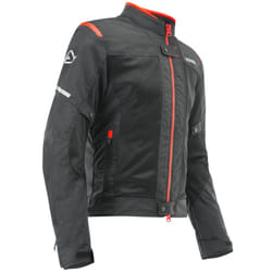 Acerbis Ramsey Vented Blouson textile de moto, noir-rouge, taille S pour Hommes