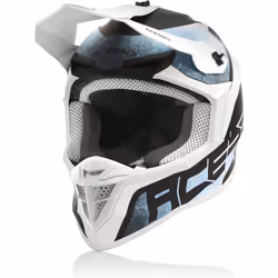 Acerbis Linear Casque de motocross, blanc-bleu, taille S pour Hommes