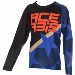 Acerbis MX J-Windy 1 Maillot de motocross pour enfants, noir-bleu, taille XL pour Des gamins