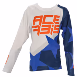 Acerbis MX J-Windy 1 Maillot de motocross pour enfants, blanc-bleu, taille 2XL pour Des gamins