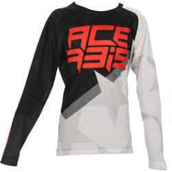 Acerbis MX J-Windy 1 Maillot de motocross pour enfants, noir-blanc, taille XS pour Des gamins