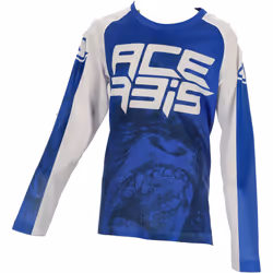 Acerbis MX J-Windy 2 Maillot de motocross pour enfants, blanc-bleu, taille XS pour Des gamins