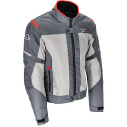 Acerbis On Road Ruby Blouson textile de moto, gris-rouge, taille L pour Hommes