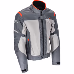 Acerbis On Road Ruby Blouson textile de moto, gris-rouge, taille L pour Hommes