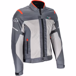 Acerbis On Road Ruby Veste textile de moto pour femmes, gris-rouge, taille XS