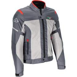 Acerbis On Road Ruby Veste textile de moto pour femmes, gris-rouge, taille M