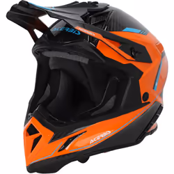 Acerbis Steel Carbon 2023 Casque de motocross, noir-orange, taille L pour Hommes