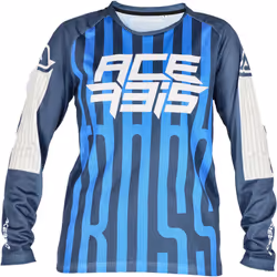 Acerbis MX J-Windy 5 Maillot de motocross pour enfants, blanc-bleu, taille L pour Des gamins