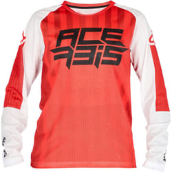 Acerbis MX J-Windy 5 Maillot de motocross pour enfants, blanc-rouge, taille S pour Des gamins