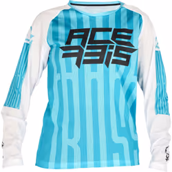 Acerbis MX J-Windy 5 Maillot de motocross pour enfants, blanc-vert, taille S pour Des gamins