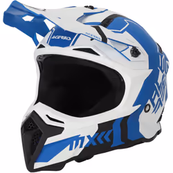Acerbis Profile 5 Casque de motocross, blanc-bleu, taille M pour Hommes