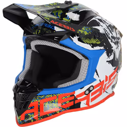 Acerbis Linear Graphic Casque de motocross, noir-blanc-rouge, taille S pour Hommes
