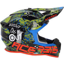 Acerbis Linear Graphic Casque de motocross, noir-blanc-rouge, taille M pour Hommes