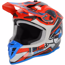 Acerbis Linear Graphic 2024 Casque de motocross, rouge-bleu, taille L pour Hommes