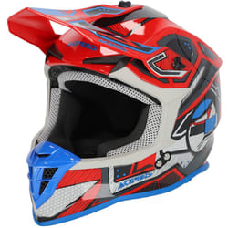 Acerbis Linear Graphic 2024 Casque de motocross, rouge-bleu, taille 2XL pour Hommes