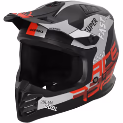 Acerbis Profile Casque de motocross pour enfants, noir-rouge, taille L