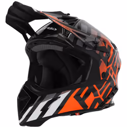 Acerbis Steel Carbon Casque de motocross, noir-orange, taille XS pour Hommes